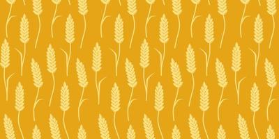 Vector seamless pattern with wheat field.