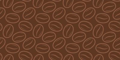 Vector seamless pattern with coffee beans on beige background in retro style.