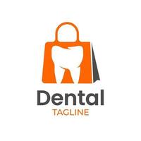 logotipo minimalista de la tienda dental vector