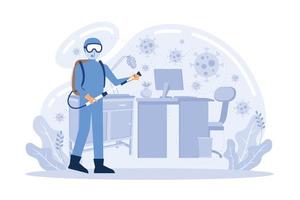 Virus protection. Office disinfection service flat vector modern illustration