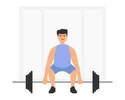 Man doing exercise in the gym vector