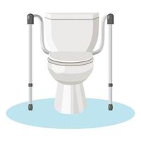 Toilet with autonomous safety handrails for the elderly and people with disabilities. Vector flat illustration isolated on white background