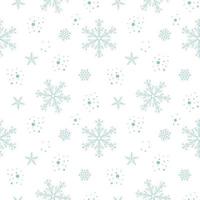 Cute snowflake seamless pattern. Winter holiday snowy endless texture. Vector flake background