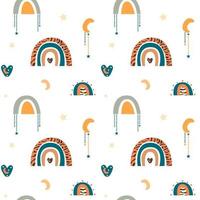 Childish seamless pattern with cute striped tiger print. Cute repeat texture perfect for nursery wallpaper, wrapping paper, baby textiles. Vector background in scandinavian style