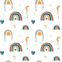 Childish seamless pattern with cute striped tiger print. Cute repeat texture perfect for nursery wallpaper, wrapping paper, baby textiles. Vector background in scandinavian style