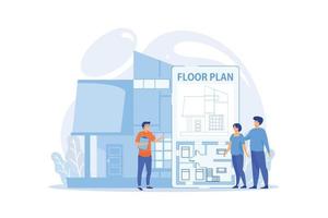 House architecture plan with furniture. Interior design. Real estate floor plan, floor plan services, real estate marketing concept.flat vector modern illustration