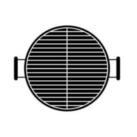silueta de parrilla de barbacoa redonda. elementos de diseño de iconos en blanco y negro sobre fondo blanco aislado vector