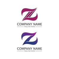 Z letter and font Z logo design vector identity illustration