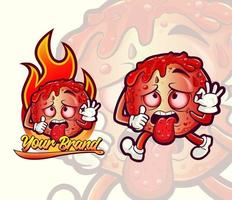 mascot sauce hot meatball food cartoon character vector