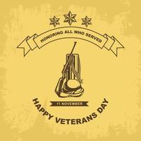 veterans days template medal sign vector