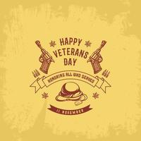 veterans days template vintage sign vector