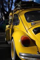 yellow car cars volkswagen classic stock photo