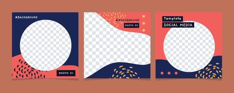 Social media post template, Abstract ornament with modern color
