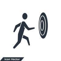 people run to their goal icon logo vector illustration. motivation symbol template for graphic and web design collection