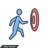 people run to their goal icon logo vector illustration. motivation symbol template for graphic and web design collection