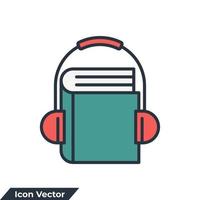 Ilustración de vector de logotipo de icono de educación en línea. plantilla de símbolo de curso de audio para colección de diseño gráfico y web