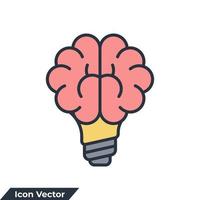 ilustración de vector de logotipo de icono de habilidades. Idea creativa. cerebro en plantilla de símbolo de bombilla para colección de diseño gráfico y web