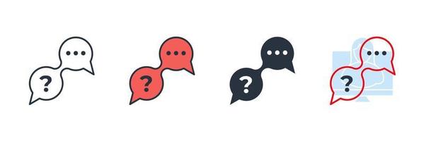 question and answer icon logo vector illustration. question answer symbol template for graphic and web design collection