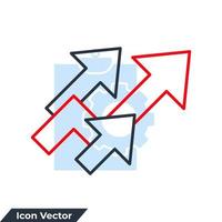 growth icon logo vector illustration. up arrow symbol template for graphic and web design collection