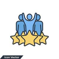 equipo de personas y estrella icono logo vector ilustración. plantilla de símbolo de experiencia para la colección de diseño gráfico y web