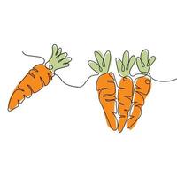 diseño de logotipo de zanahoria línea vector estilo vegetariano fruta vegetal icono ingredientes de cocina