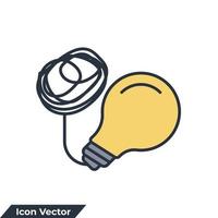 bombilla innovación icono logo vector ilustración. plantilla de símbolo de solución para la colección de diseño gráfico y web