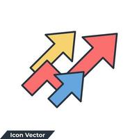 growth icon logo vector illustration. up arrow symbol template for graphic and web design collection