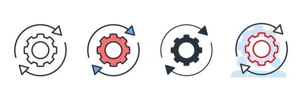 Ilustración de vector de logotipo de icono de gestión de procesos. plantilla de símbolo de optimización para la colección de diseño gráfico y web