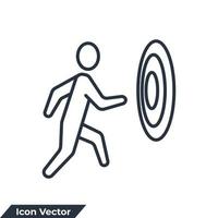 people run to their goal icon logo vector illustration. motivation symbol template for graphic and web design collection