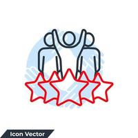 equipo de personas y estrella icono logo vector ilustración. plantilla de símbolo de experiencia para la colección de diseño gráfico y web