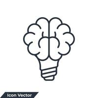 ilustración de vector de logotipo de icono de habilidades. Idea creativa. cerebro en plantilla de símbolo de bombilla para colección de diseño gráfico y web