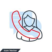 Ilustración de vector de logotipo de icono de soporte. plantilla de símbolo de soporte de usuario para la colección de diseño gráfico y web