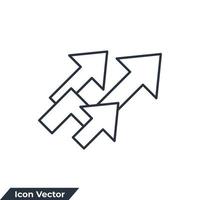 growth icon logo vector illustration. up arrow symbol template for graphic and web design collection