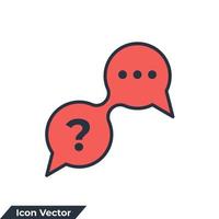 question and answer icon logo vector illustration. question answer symbol template for graphic and web design collection