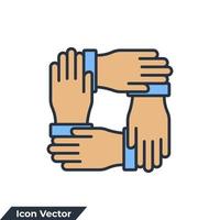 Team work icon logo vector illustration. cooperation symbol template for graphic and web design collection