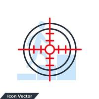 Ilustración de vector de logotipo de icono de objetivo y objetivo. plantilla de símbolo de destino para la colección de diseño gráfico y web