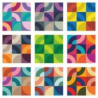 Bauhaus abstract geometric pattern background vector circle collection