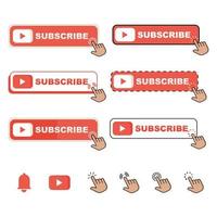 Youtube subscribe interface buttons perfect for motion graphics vector