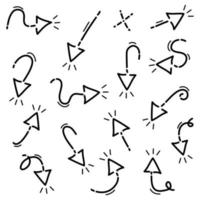 hand drawn Arrows icons Set. arrow icon with various directions. Doodle vector illustration. isolated on a white background.