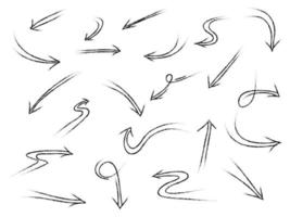 hand drawn Arrows icons Set. arrow icon with various directions. Doodle vector illustration. isolated on a white background.