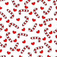 Seamless pattern with Candy Cane. Vector illustration. Christmas background.