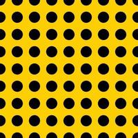 Seamless pattern. Yellow background with black circles . Vector illustration.