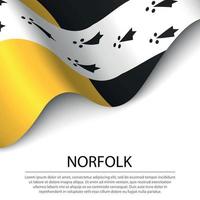 Waving flag of Norfolk is a county of England on white backgroun vector