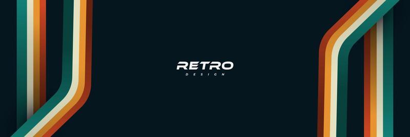 Abstract Retro Background with Colorful Lines. 1970's Background Design