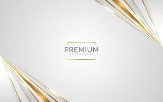 Luxury White and Gold Background with Golden Lines and Paper Cut Style. Premium Gray and Gold Background for Award, Nomination, Ceremony, Formal Invitation or Certificate Design vector