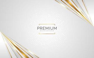 Luxury White and Gold Background with Golden Lines and Paper Cut Style. Premium Gray and Gold Background for Award, Nomination, Ceremony, Formal Invitation or Certificate Design vector