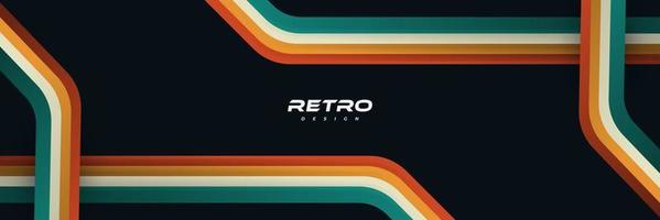 Abstract Retro Background with Colorful Lines. 1970's Background Design vector