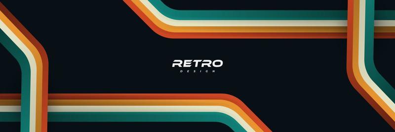 Abstract Retro Background with Colorful Lines. 1970's Background Design