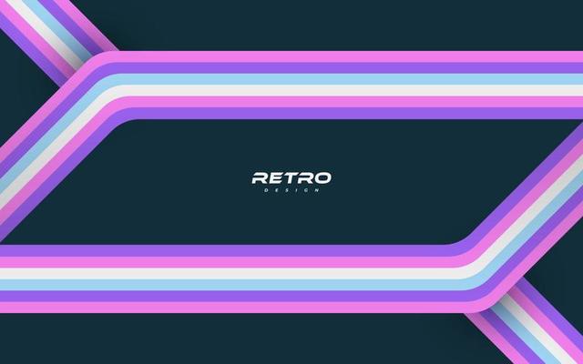 Abstract Retro Background with Colorful Lines. 1970's Background Design