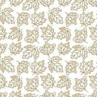 Vector seamless pattern with autumn leaves. black and white doodles. Fall of the leaves.